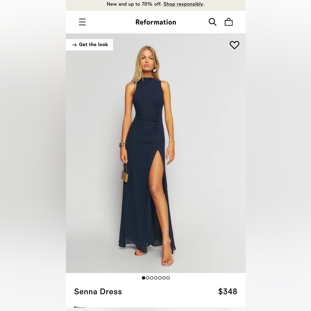 Reformation Navy Maxi Dress